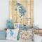 Designart - Ethnic Blue Feather - Bohemian & Eclectic Print on Natural Pine Wood